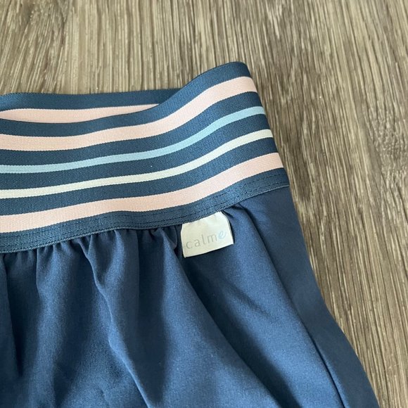 Johnny Was Calme Endurance Blue Multi-Color Stripe Tennis Skort Skirt L Women's - Picture 8 of 11